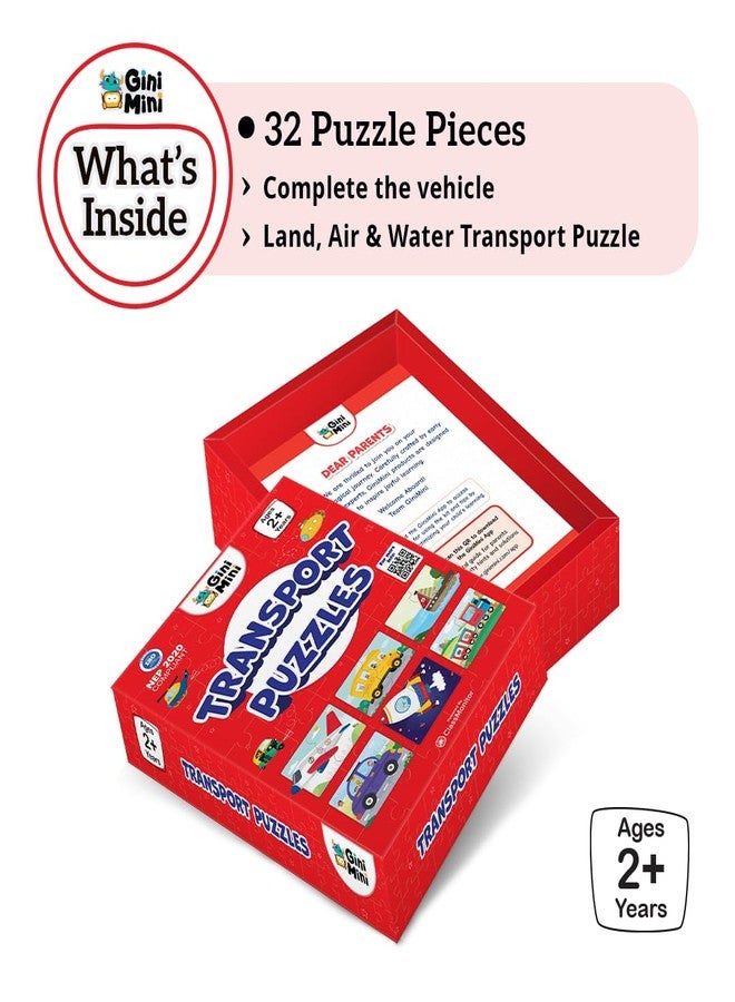 GiniMini Transport Puzzle for Kids 2 3 4 5 Years | Educational 2 Piece Puzzle for Memory & Motor Skills | Return & Birthday Gifts for Boys & Girls - Image 3